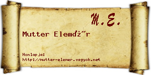 Mutter Elemér névjegykártya