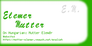 elemer mutter business card